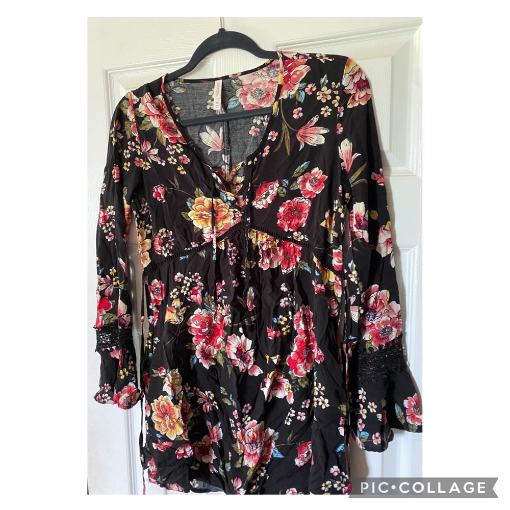 Black floral dress
